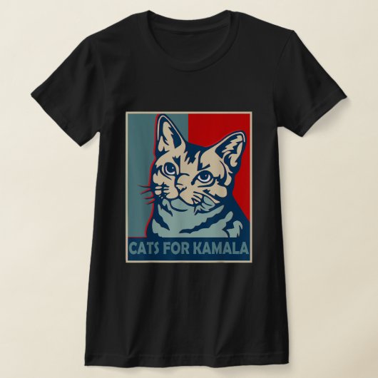 子供なし猫飼い婦人がカマラ・ハリスに投票 2024 Tシャツ (レイダウン)