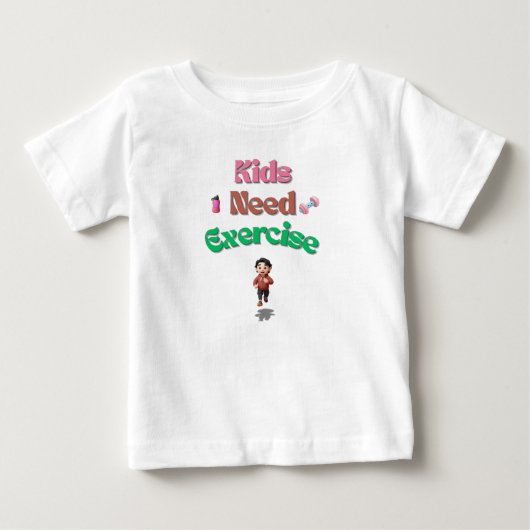 子供には運動が必要です ベビーTシャツ (正面)
