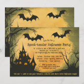 子供に優しいハロウィンパーティーの招待状 招待状 (正面/裏面)