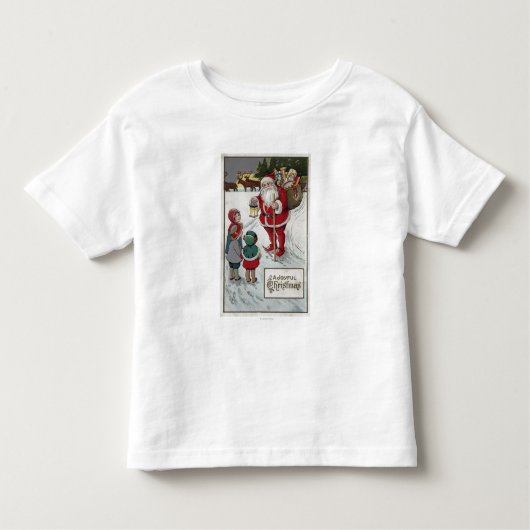 子供に話すクリスマスGreetingSanta トドラーTシャツ (正面)