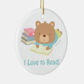 子供に部屋の装飾を読むかわいいテディー・ベア愛 セラミックオーナメント (右)