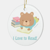 子供に部屋の装飾を読むかわいいテディー・ベア愛 セラミックオーナメント (左)