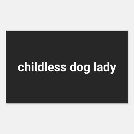 子供のいない犬の女性ミニマルモダンスおもしろいブラック 長方形シール (正面)