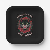 子供のいない猫好きの女性たちによるファシズム反対 ペーパープレート (正面)