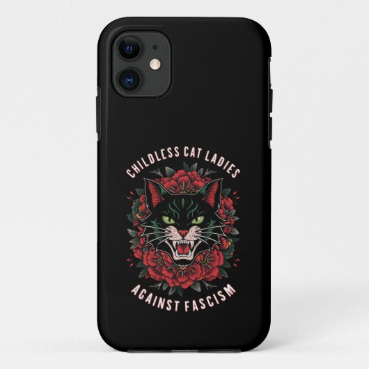子供のいない猫好きの女性たちによるファシズム反対 Case-Mate iPhoneケース (裏面)
