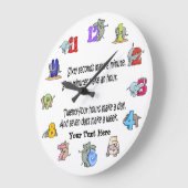 子供のおもしろいが保証された学最初の時計 ラージ壁時計 (傾斜)