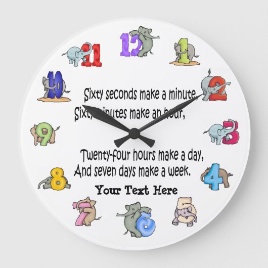 子供のおもしろいが保証された学最初の時計 ラージ壁時計 (正面)