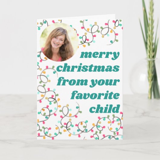子供のおもしろい写真からお気に入りののメリークリスマス シーズンカード (正面)