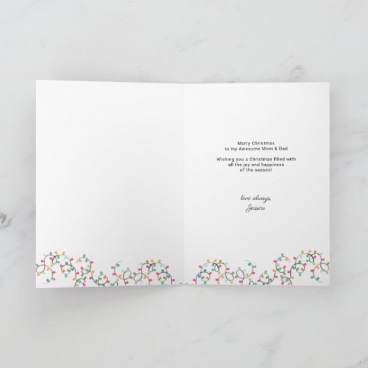 子供のおもしろい写真からお気に入りののメリークリスマス シーズンカード (内部)