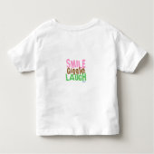 子供のおもしろい顔とグラフィックス トドラーTシャツ (裏面)