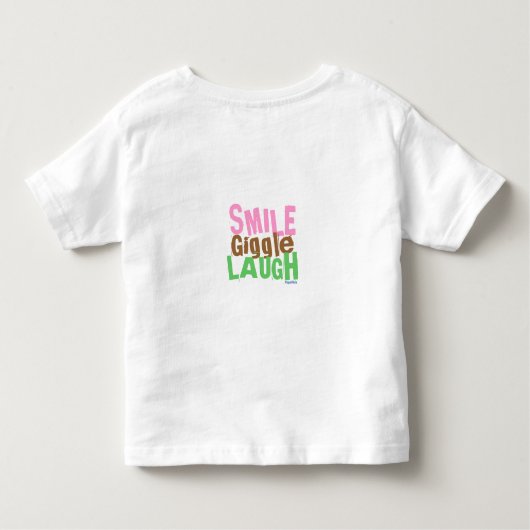子供のおもしろい顔とグラフィックス トドラーTシャツ (裏面)
