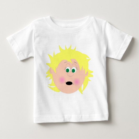 子供のおもしろい顔とグラフィックス ベビーTシャツ (正面)