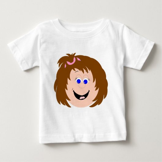 子供のおもしろい顔とグラフィックス ベビーTシャツ (正面)