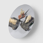 子供のおもちゃ: ハリネズミ、ライオンおよび鳩、Su ラウンド壁時計 (傾斜)