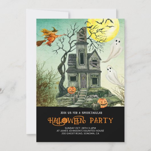 子供のお化け屋敷ハロウィンパーティー 招待状 (正面)
