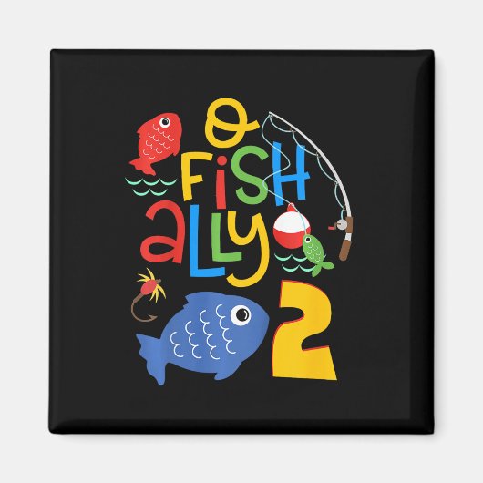 子供のお魚デビュー2歳の誕生日お祝い 2歳 マグネット (正面)