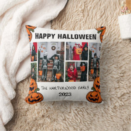 子供のかぼちゃ ジャックオーランタンハロウィンフォトコラージュ クッション