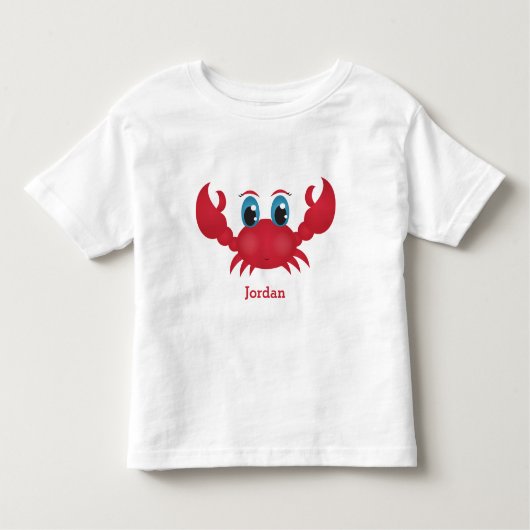 子供のかわいく幸せなカニ トドラーTシャツ (正面)