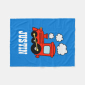 子供のためのおもちゃの列車の名前入りなフリースブランケット フリースブランケット (正面(横))