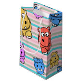 子供のためのかわいいカバのカラフルな動物園の動物のテーマ スモールペーパーバッグ (裏面アングル)