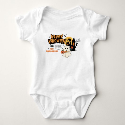 子供のためのかわいいハロウィンTシャツ - 楽しくてキュートなデザイン ベビーボディスーツ (正面)