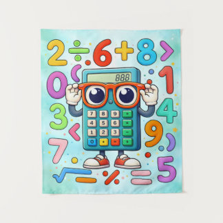 子供のためのかわいい数学計算機の数字ポスター タペストリー
