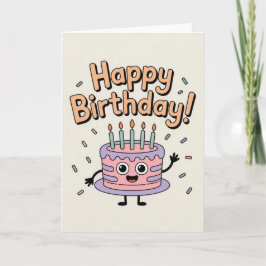 子供のためのかわいい誕生日ケーキカード カード
