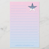 子供のためのかわいらしいピンクの筆記用紙 便箋 (正面)