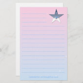 子供のためのかわいらしいピンクの筆記用紙 便箋 (正面/裏面)