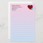 子供のためのかわいらしい筆記用紙 便箋 (正面/裏面)