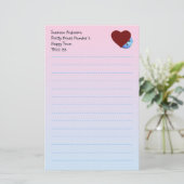 子供のためのかわいらしい筆記用紙 便箋 (スタンド正面)