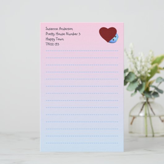 子供のためのかわいらしい筆記用紙 便箋 (スタンド正面)