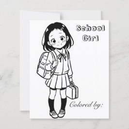 子供のためのぬりえページ | アニメーションの女子学生