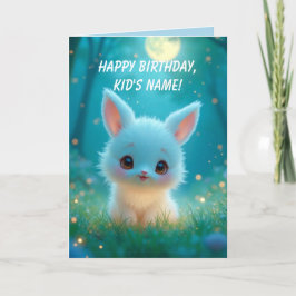 子供のためのふわふわ生き物誕生日カード サンキューカード