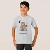 子供のためのアニメモールス符号！ 文字の"Ｊ" Tシャツ (正面フル)