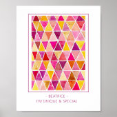 子供のためのアファメーション 赤と金の水彩画 ポスター (正面)