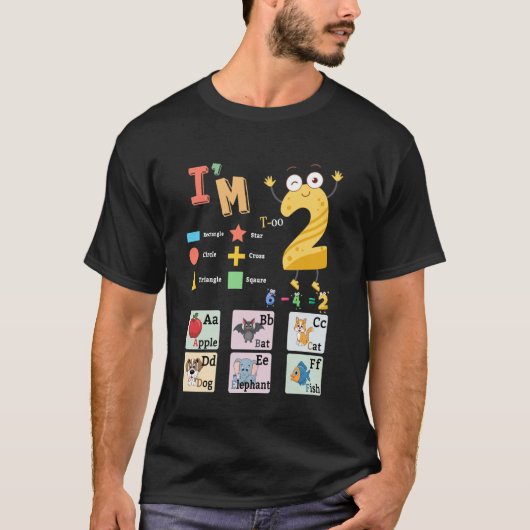 子供のためのアルファベットのフォニックスと形のアイデア 教育 Tシャツ (正面)