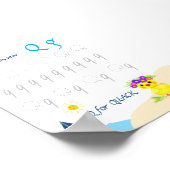 子供のためのアルファベットのＱのなぞり書きポスター ポスター (角)