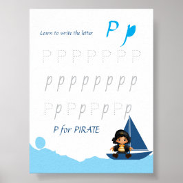 子供のためのアルファベットのPの書き取り練習ポスター ポスター