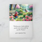 子供のためのイースター おめでとう折り紙グリーティングカード カード (内部)