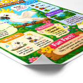 子供のためのオウムについての楽しい事実 ポスター (角)