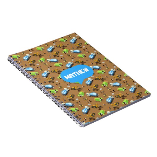 子供のためのオーダーメイドの建設車両 ノートブック (右側)