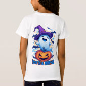 子供のためのカボチャの友達と魔女の帽子の幽霊 👻 Tシャツ (裏面)