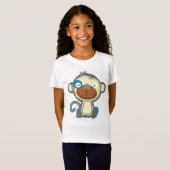 子供のためのカラフルな布のサル Tシャツ (正面フル)