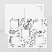 子供のためのカラフルな食べ物朝食の楽しいお絵かき ポストカード (正面/裏面)