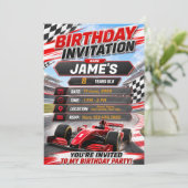 子供のためのカーレースの誕生日招待状 招待状 (スタンド正面)