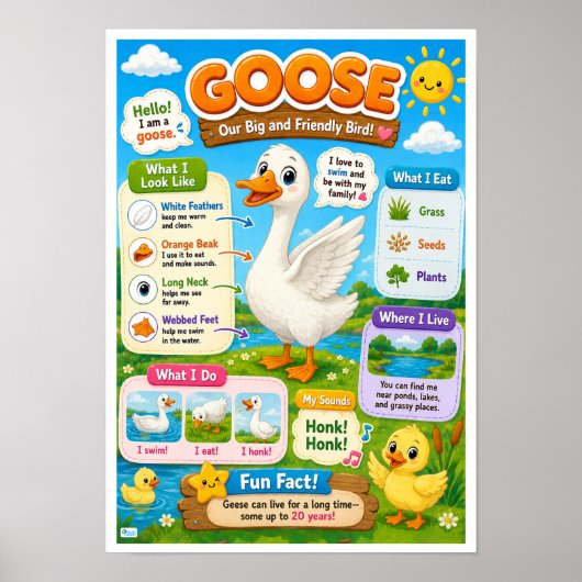 子供のためのガチョウの楽しい事実 ポスター (正面)