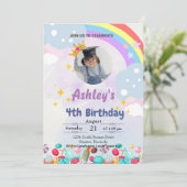 子供のためのキャンディーランドの誕生日招待状 招待状 (スタンド正面)