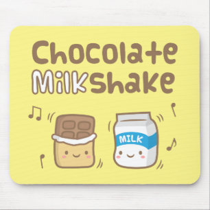子供のためのキュートなチョコレートミルクシェイクの落書き マウスパッド