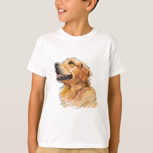 子供のためのクラシックな犬のシルエット Tシャツ (正面)
